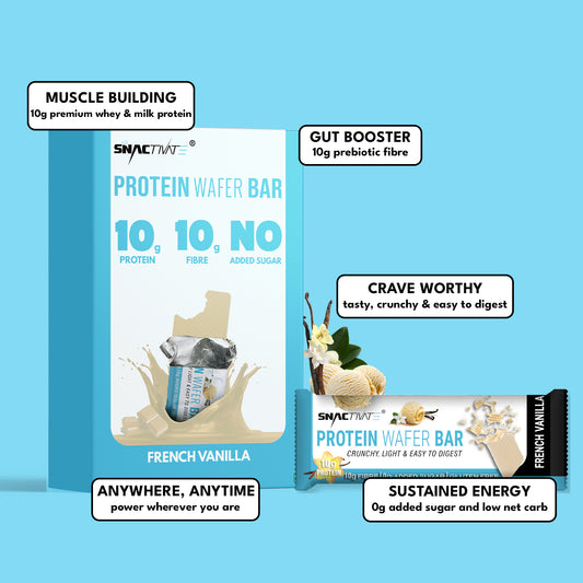 French Vanilla box and bar with five labelled callouts on a light blue background